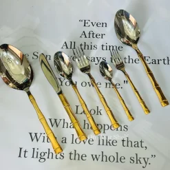 AlpenBerg Bamboo Cut In Gold (38 Piece Cutlery Set)