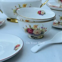 Beige Floral Soup Set (20 piece soup set)