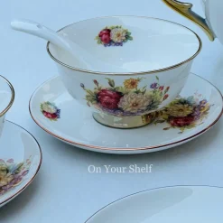 Beige Floral Soup Set (20 piece soup set)