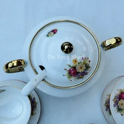 Beige Floral Soup Set (20 piece soup set)