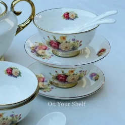 Beige Floral Soup Set (20 piece soup set)