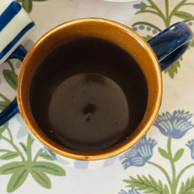 Blue & White Striped Mug & Saucer (single)