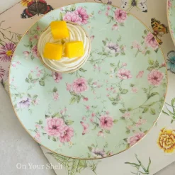 Blush & Mint Petals Plates & Mugs