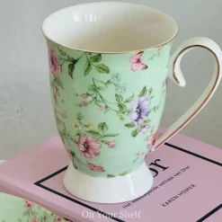 Blush & Mint Petals Plates & Mugs