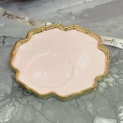 Blush Elegance: Golden Whimsy Cup & Saucer(single cup & saucer)