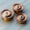 Brass Copper Serving Pot w/ Lid 6" Small