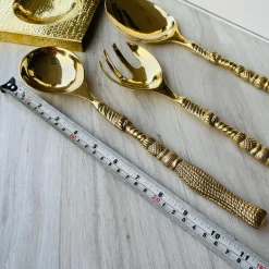 Brass Golden Serving Spoon Set of Three