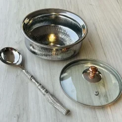 Brass Serving Pot Silver 7.5