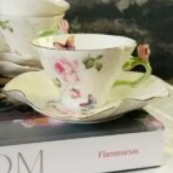 Butterfly Garden Rose Set (set of six cups and saucers)