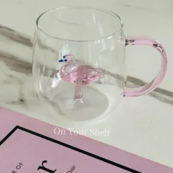 Charm Pink Flamingo Glass (Set Of Six)
