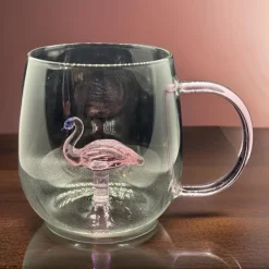 Charm Pink Flamingo Glass (Single Mug)