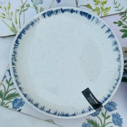 Creme Blue Quater Plate 8 inches (set of six)