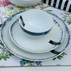 Creme Blue Quater Plate 8 inches (set of six)