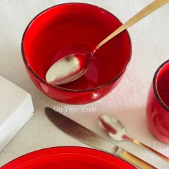 Crimson Swirl Harmony Breakfast Set (16 Piece Set)