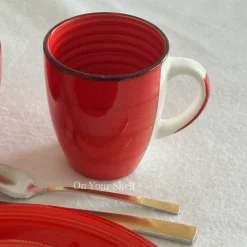 Crimson Swirl Harmony Breakfast Set (16 Piece Set)