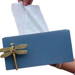 Dragonfly Laser Cut Tissue Box In Grey