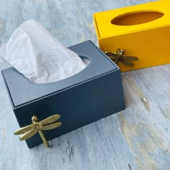 Dragonfly Laser Cut Tissue Box In Grey
