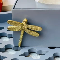 Dragonfly Laser Cut Tissue Box In Grey