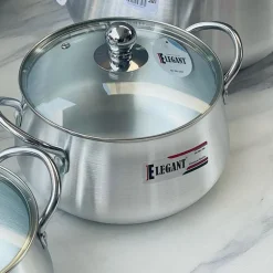 Elegant Belly Pot Glass Lid 24cm