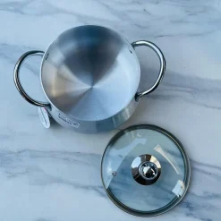 Elegant Belly Pot Glass Lid 32cm