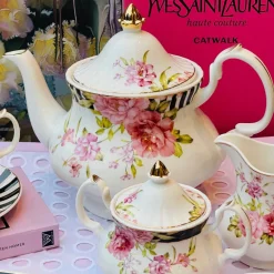 Enchanted Bloom Symphony: 24-Piece Dream Tea Set