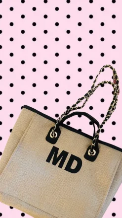 Exclusive Initial Customized Beige Bag