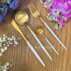 Fine Dining Cutlery Set 24 Piece White & Gold
