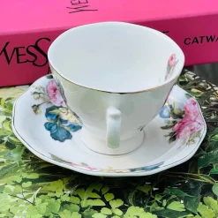 Floral Harmony, Spring Collection : Colourful Cup & Saucer (single cup and single saucer)