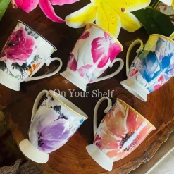 Floral Mugs- Purple Flower