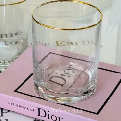 Gold Rim Straight Glass (Set Of Six Glasses)
