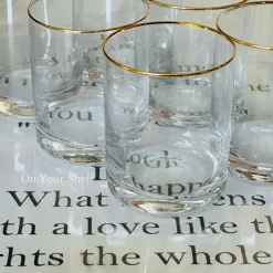 Gold Rim Straight Glass (Set Of Six Glasses)