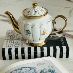 Golden Bloom Artisan Teapot (One Teapot With Lid)