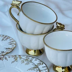 Golden Butterfly Tea Elegance Set (set of six cups and saucer