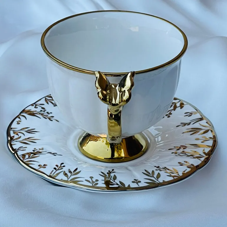 Golden Butterfly Tea Elegance Set (set of six cups and saucer