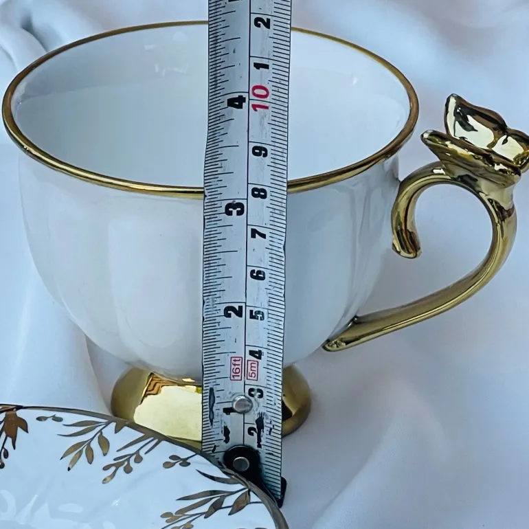 Golden Butterfly Tea Elegance Set (set of six cups and saucer