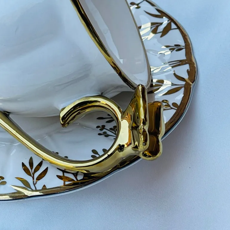 Golden Butterfly Tea Elegance Set (set of six cups and saucer