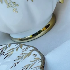 Golden Leaf Songbird Tea Set (set of six cups and saucers)
