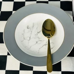 Grey and White Marble Feels (18 piece plate set)