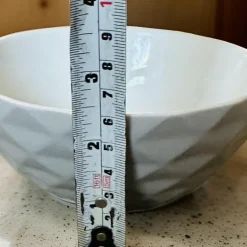 Grey Diamond Cut Bowl (single)