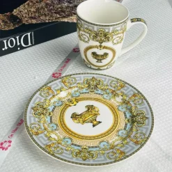 Italia Grey & Gold Mugs (set of six mugs)