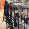 LCW Home Black Zebra Table Cloth 57x79