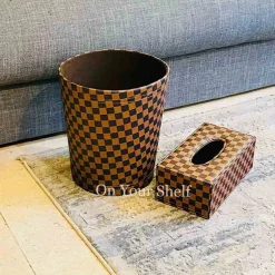 Leather Tissue Box - Designer Squares