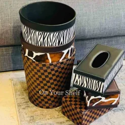Leather Tissue Box - Giraffe