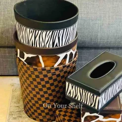 Leather Tissue Box - Giraffe