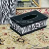 Leather Tissue Box - Zebra