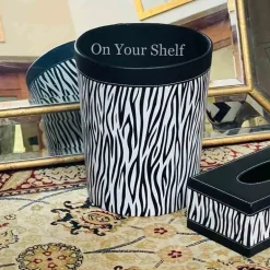 Leather Tissue Box - Zebra