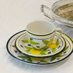 Lemon Dream Tea Cups and Saucers Set of Six