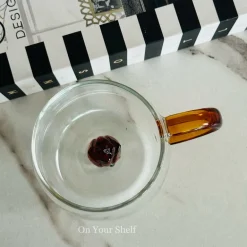 Little Brown Tulip Charm Glass Mug (Single Piece)