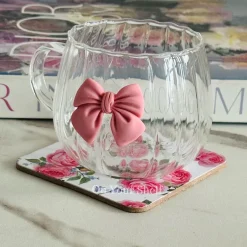 Little Pink Bow Charm Mug (Single Piece)