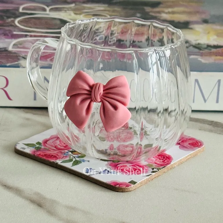 Little Pink Bow Charm Mug (Single Piece)